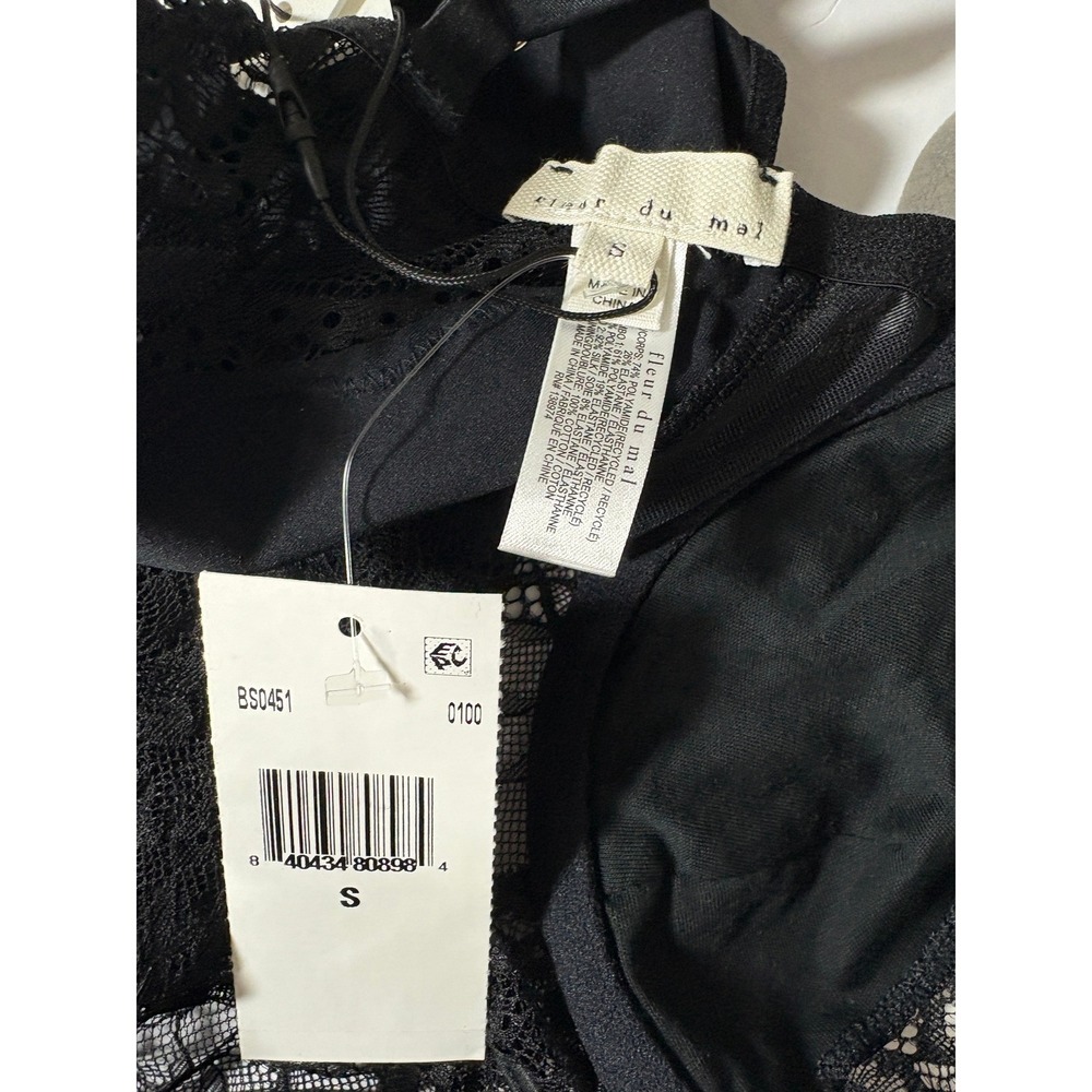 Fleur du Mal Bianca $198 Lace Bodysuit Black Small S - Picture 8 of 8